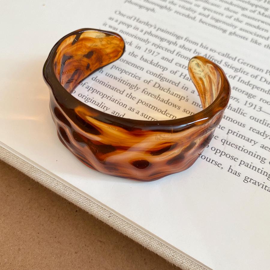 Europejski i Amerykański Akrylowy Geometryczny Okrągły Bransoletka - Luksusowa Wysokiej Klasy Przesadzona Biżuteria Ręczna