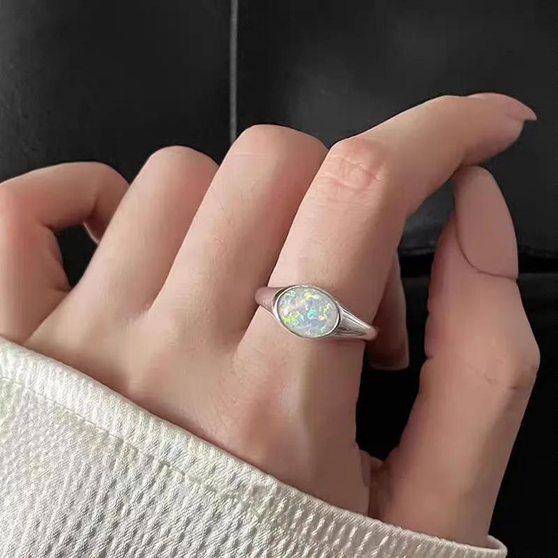 Muschelopal Stein Armreifringe Für Damen Mädchen 2024 Neuer Trend Mode Personalisierter Vintage Schmuck Damen Geschenke Party anillos mujer