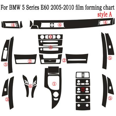 Pentru BMW Seria 5 E60 2004-2010 Panou Central de Control Interior Mâner Ușă Autocolante Decalcomanii Fibra de Carbon 5D Stilizare Auto Accesoriu