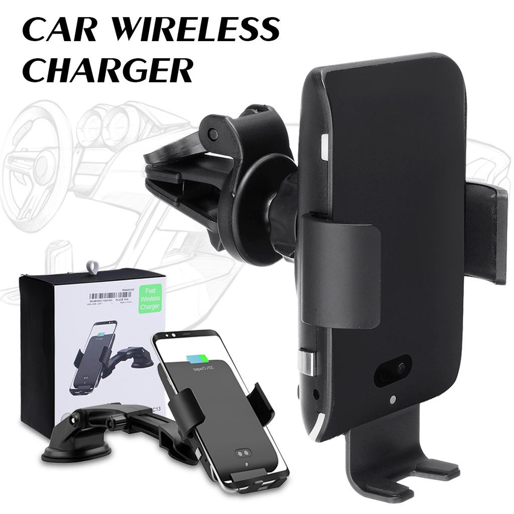 Fast Charging Wireless Charger Car Phone Holder Auto Gravity Clamping Smartphone Black XUNMAIF ELE Fast Wireless Car Charger Mount