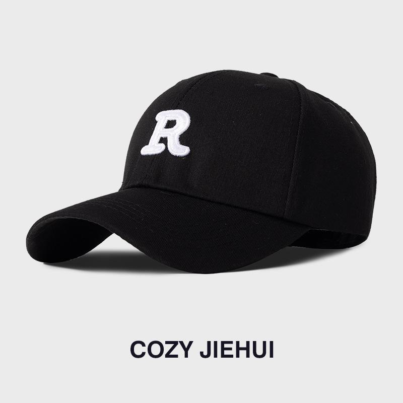New Big Head Circumference Baseball Cap Deep Top Wide Brim Letter Embroidery Cap Internet Celebrity Versatile Solid Color Baseball Hat