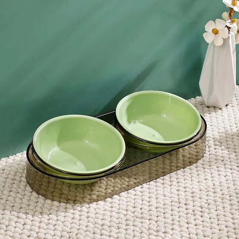 Cat Bowl, Dog Bowl, Slanted Mouth To Protect The Cervical Vertebrae, Double Bowl for Drinking Water, Cat Food Bowl, Cat Rice Bowl, Pet Bowl