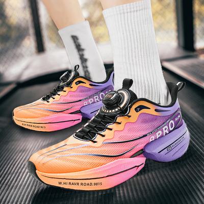New Knob Carbon Plate Running Shoes Men Lightweight Breathable Mesh Cushion Marathon Training Competition Athletic Sneakers