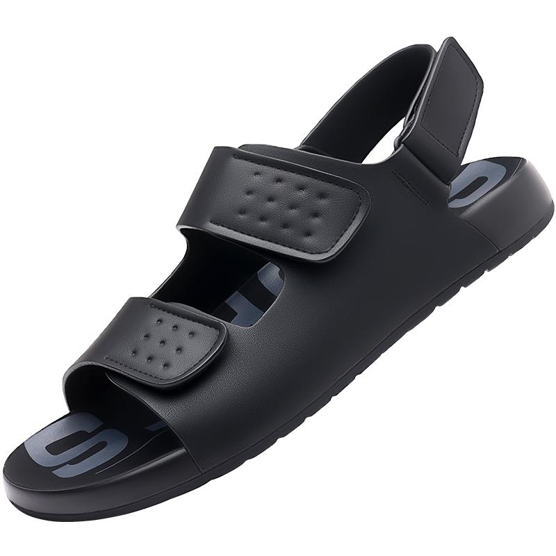 

Men Casual Leather Business Sandals 2025 New Summer Leisure Beach Outdoor Walking Shoes Comfortable Antiskid all-match Sandals 44 чёрный