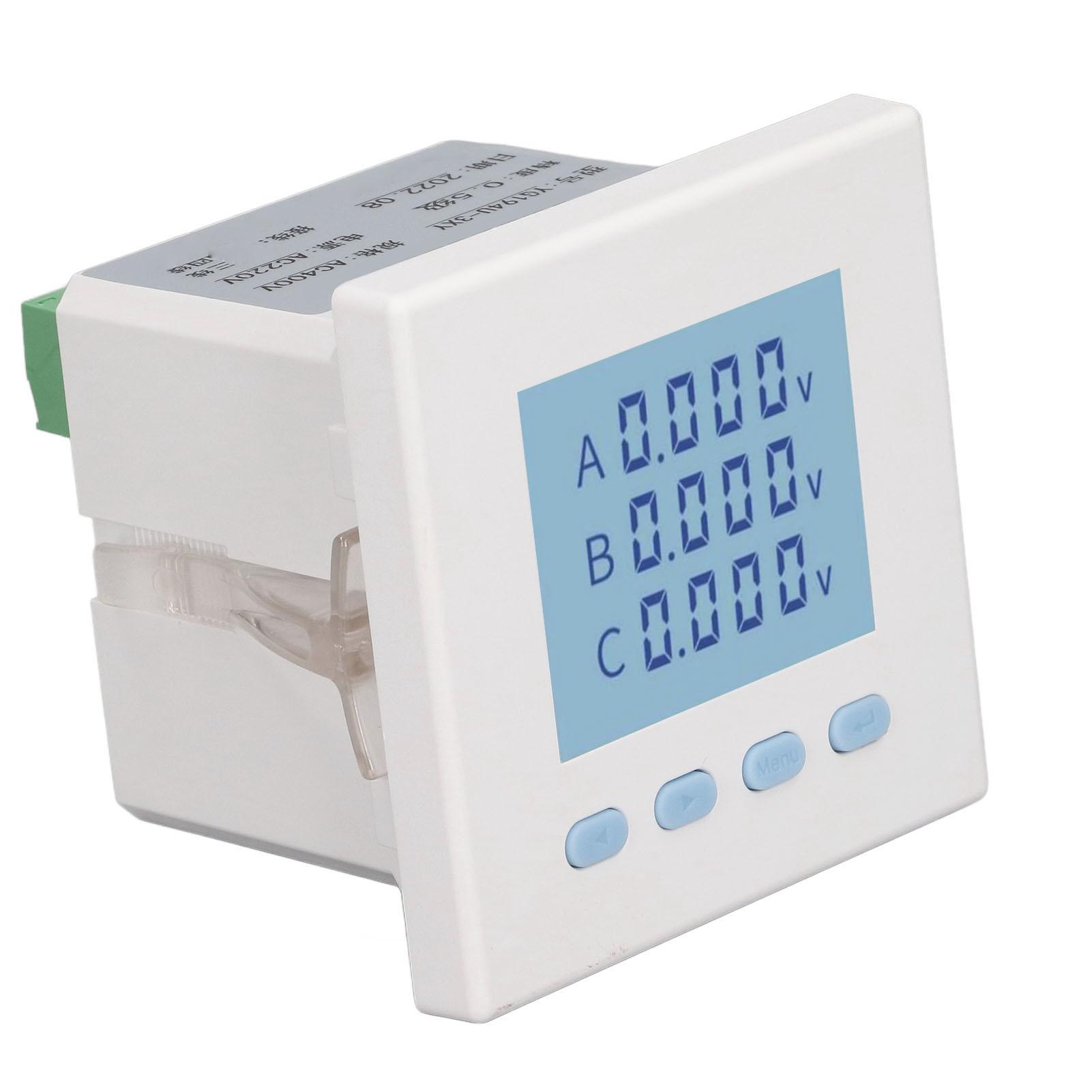 

3 Phase Voltmeter Voltage Volt Meter LCD Digital Display AC400V Range AC220V Input