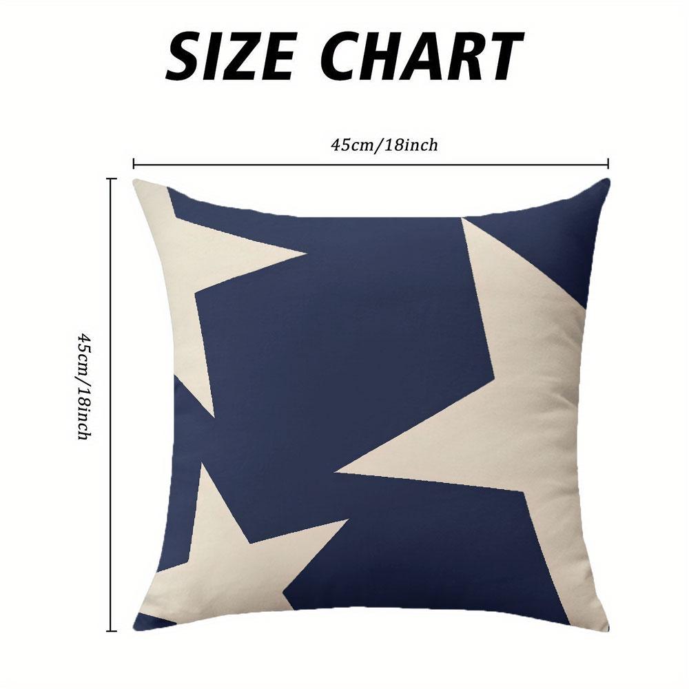 Navy Star square Jacquard Pillow Cover for Sofa Office Waist Cushion Cover Home Decorative Pillowcase