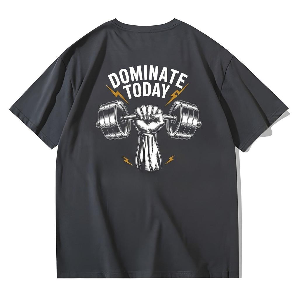 2025 Herbst und Winter Paar Fitness Sportlicher Stil Reine Baumwolle T-Shirt Druck Schlichter Trend Übergröße Herren Damen T-Shirt