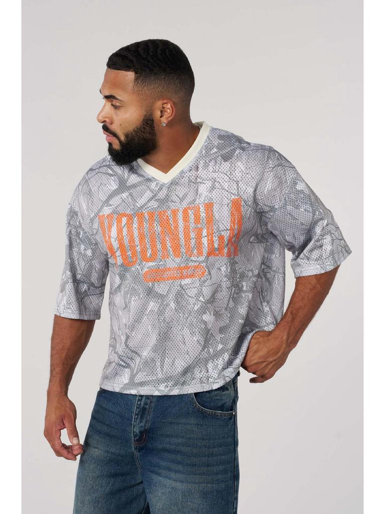 YOUNGLA Breathable Quick-Dry Mesh Running T-Shirt - Short Sleeve for Summer Outdoor Sports & Gym