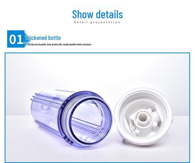 10-Inch Transparent Filter Housing with 4-Point Copper Thread for Household Water Purifiers