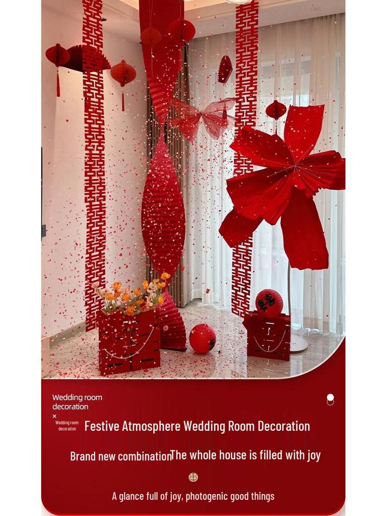 Woman's Bedroom & Living Room Wedding Decoration Set with Tinsel & Morning Robe Background