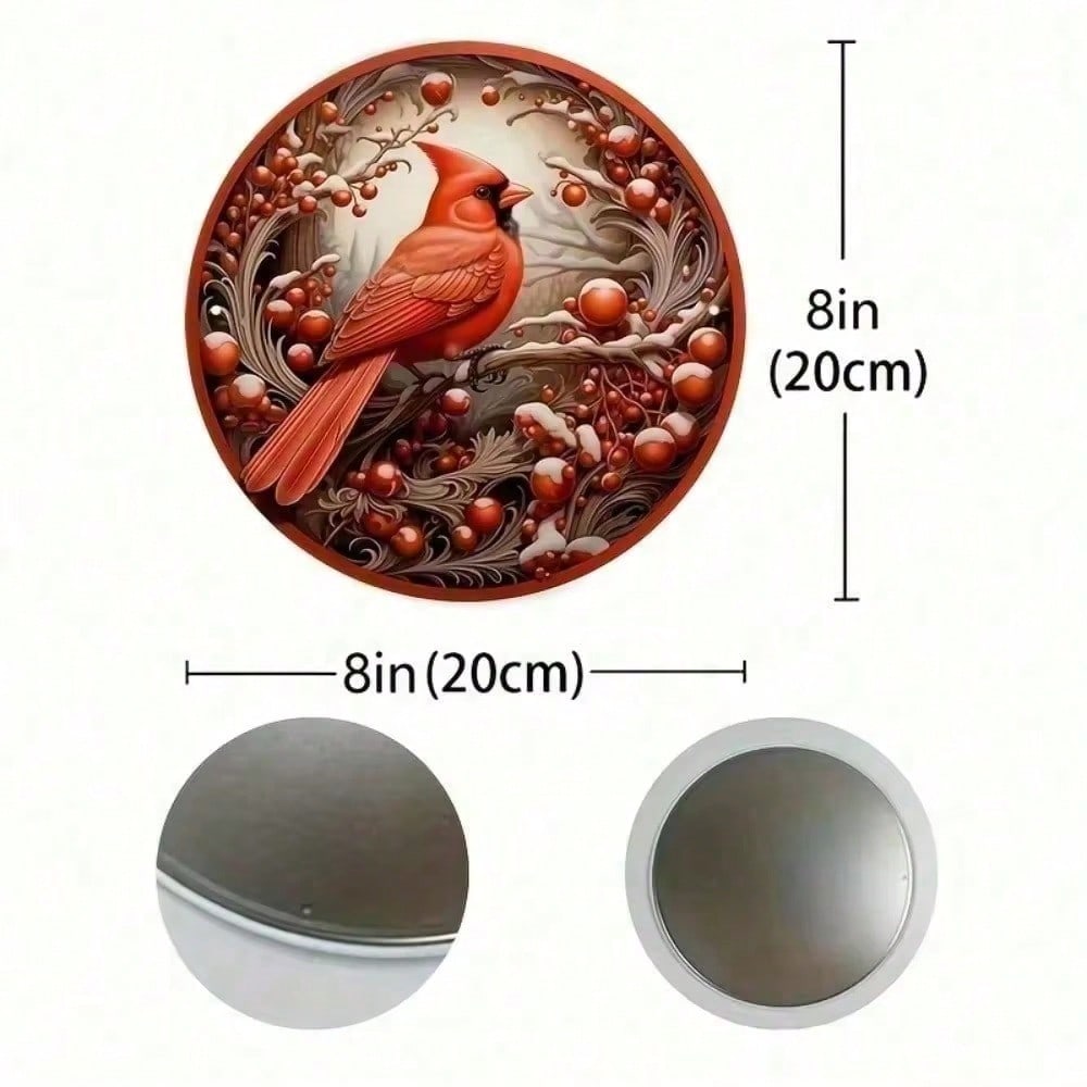 Metal Wreath Wall Art Floral Bird Sign Farmhouse Home Decor Living Room Office