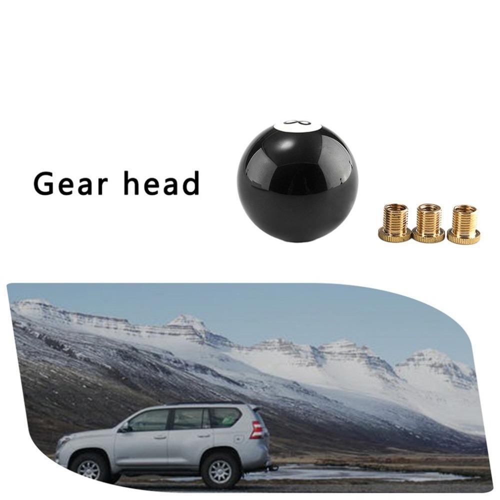 8 Eight Pool Billiard Ball Gear Shift Knob w/ Adapter Universal Vehicle AT/MT Shifter Lever Head Black High Quality Dropship