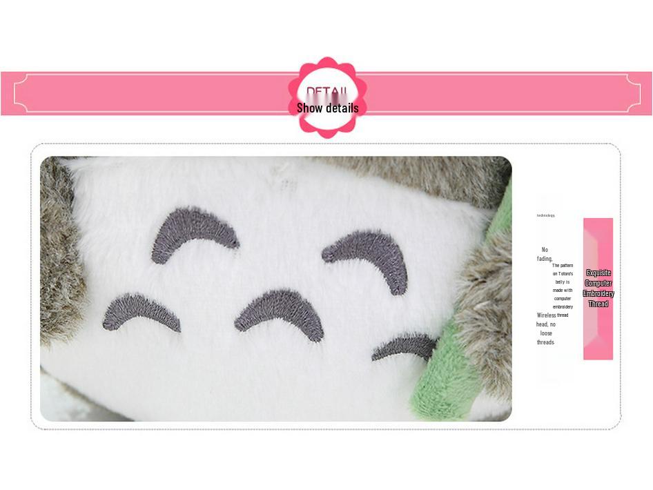 Spedizione Gratuita Peluche Grigio da 8 Pollici del Mio Vicino Totoro Gatto con Cappello a Foglia di Loto