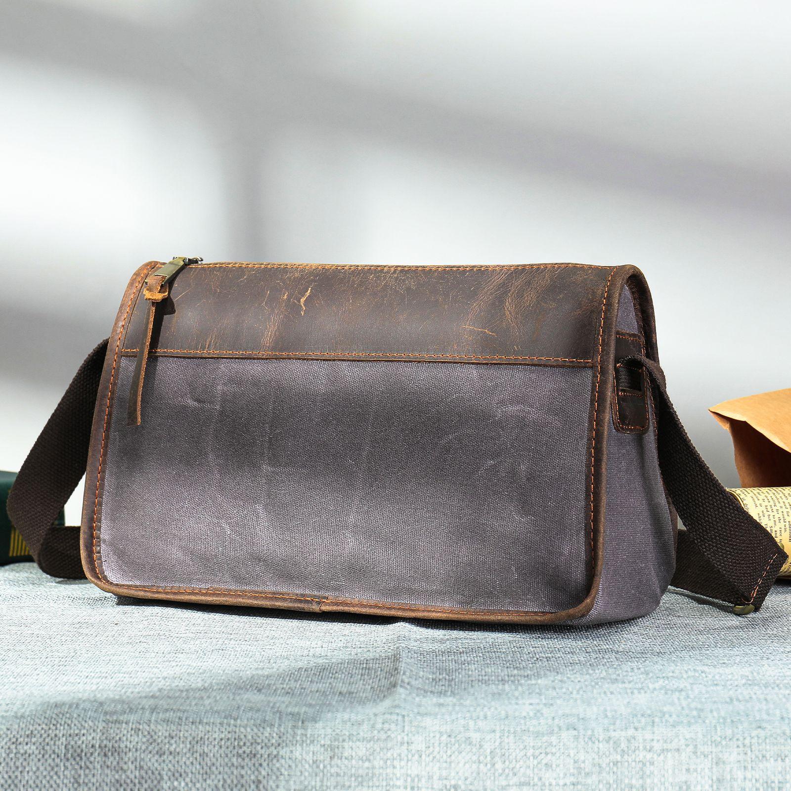 

Повседневная мужская сумка из натуральной кожи, сумка через плечо, сумка-мессенджер Senior Sense, модная мужская сумка через плечо из коровьей кожи серый