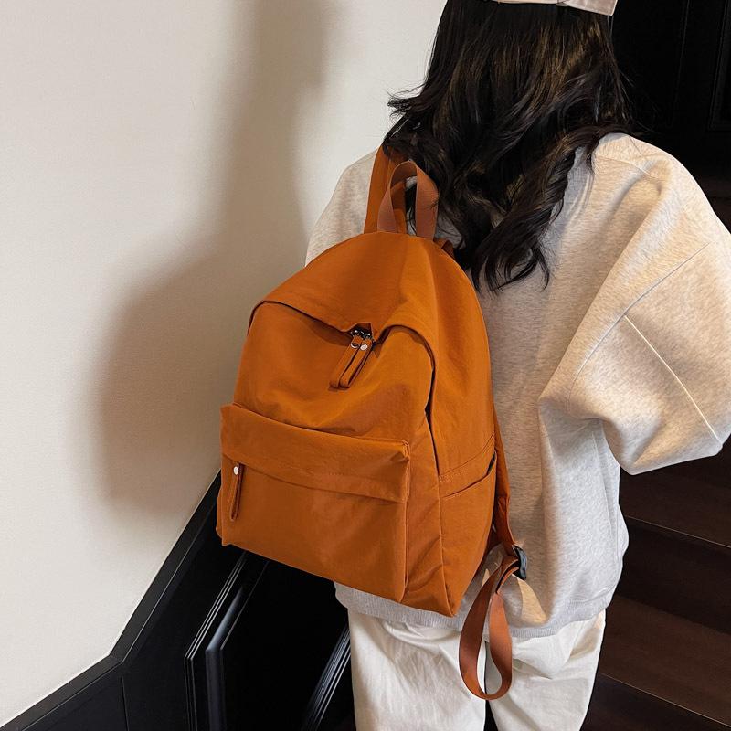 Backpack Female Student Campus Fashion Canvas School Bag Junior High School Student Simple Large Capacity Backpack Bag