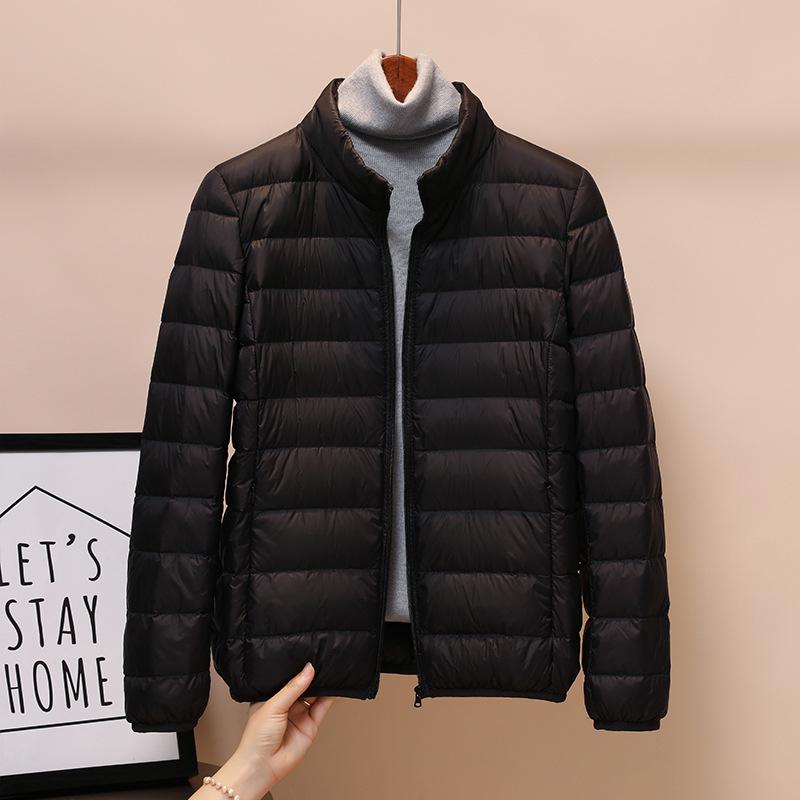 Women's 2025 Lightweight Down Jacket: 90% Duck Down, Stand Collar, Hooded, Short Outerwear, Autumn/Winter Collection, Plus Size Available