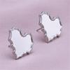 High Quality Piercing Ear Studs Round Fatima Hand Blank Charm Earring Stainless Steel Earrings For Women Men Handmade Materials