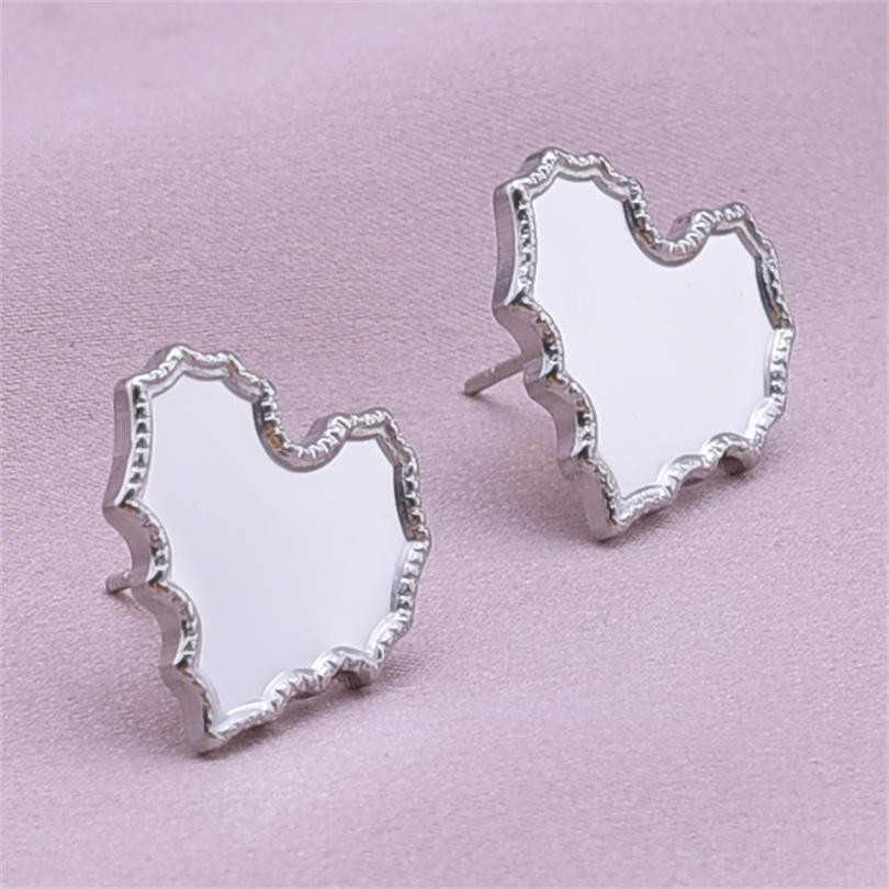 High Quality Piercing Ear Studs Round Fatima Hand Blank Charm Earring Stainless Steel Earrings For Women Men Handmade Materials