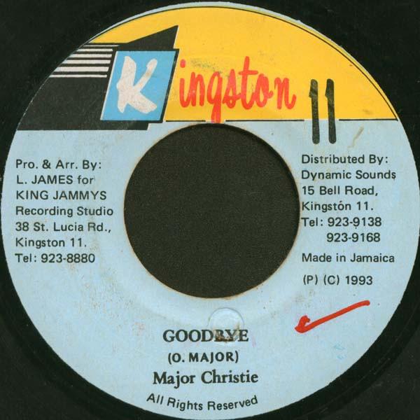 

7inch Record MAJOR CHRISTIE Goodbye NONE Kingston 11 1993 Jamaica Reggae Ska Dub Used