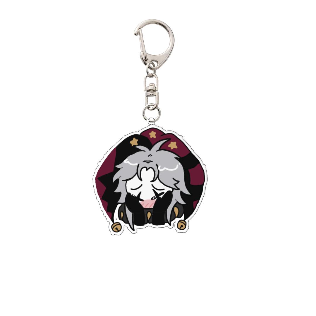 

The Freak Circus Acrylic Keychain Bag Pendant Anime Cartoon Pierrot Harlequin Role Emoticons Pixel Characters Keyring Portable 4-5cm