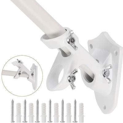 Rust Free Wall Flag Pole Holder Wall-mounted Double Hole Flagpole Mounting Base Multi-functional Easy To Install