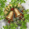 Metal Christmas Bell Round Sign Holiday Decor Vintage Home Wall Art Gift