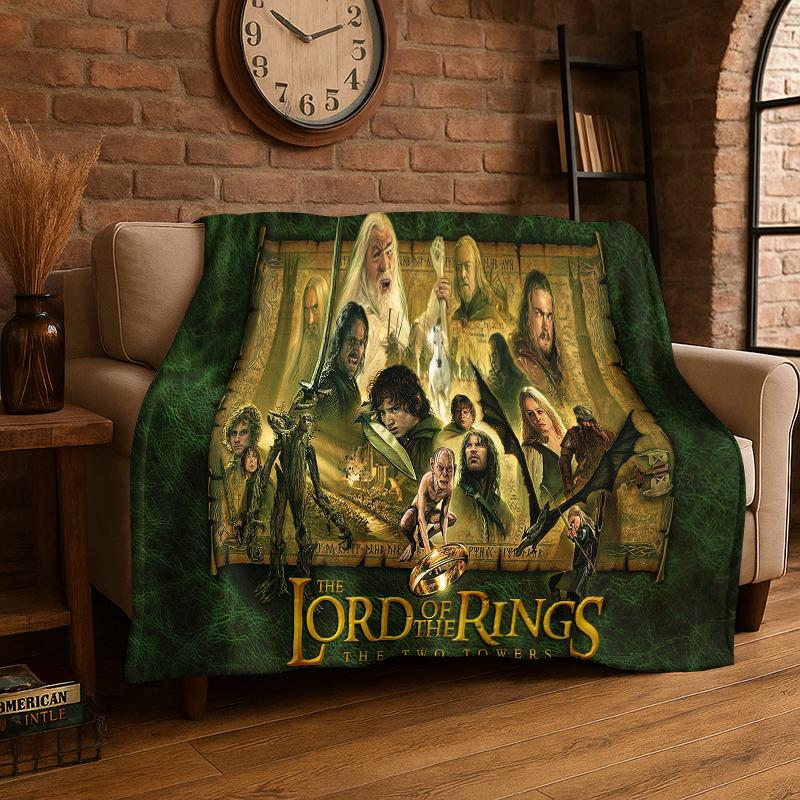 Classic L-Lord of The Rings H-Hobbit Flannel Blanket Soft Warm Throw Blanket for Bedroom Living Room Bed Travel Camping Picnic 75x90cm