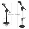 Moukey MMs-5 Desktop Microphone Stand with Geared Boom Arm, 9.5mm & 15.8mm Adapters, 14cm Base Diameter