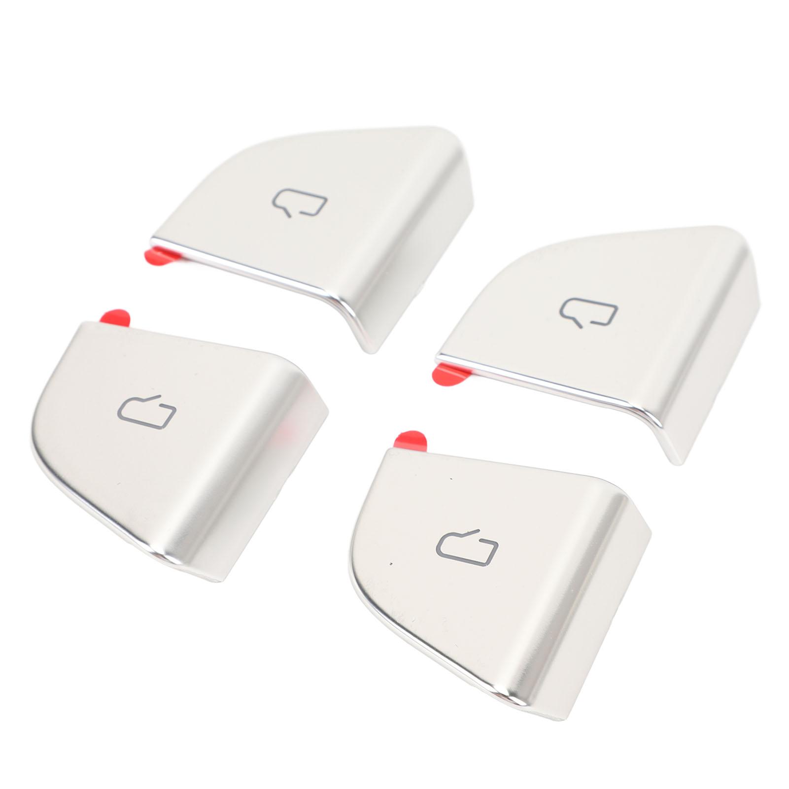 

4 шт. Крышки кнопок переключателей стеклоподъемников дверей с серебристой пастой для замены установки для модели Tesla