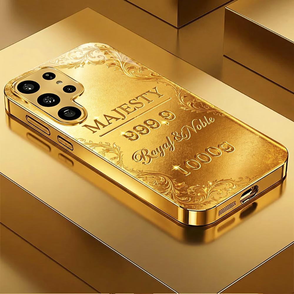 Elegantní 1000g Royal Gold Bar pouzdro na telefon s26 ultra pouzdro s25 ultra pouzdro sklo pro Samsung Galaxy S26 S25 S24 S23 S22 FE, Ultra, Plus