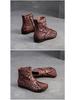 Shanghai Jiezhou 2024 Sandales Bottes Hautes Découpes Rétro en Cuir de Vachette - Chaussures Décontractées Confortables Polyvalentes pour Femmes