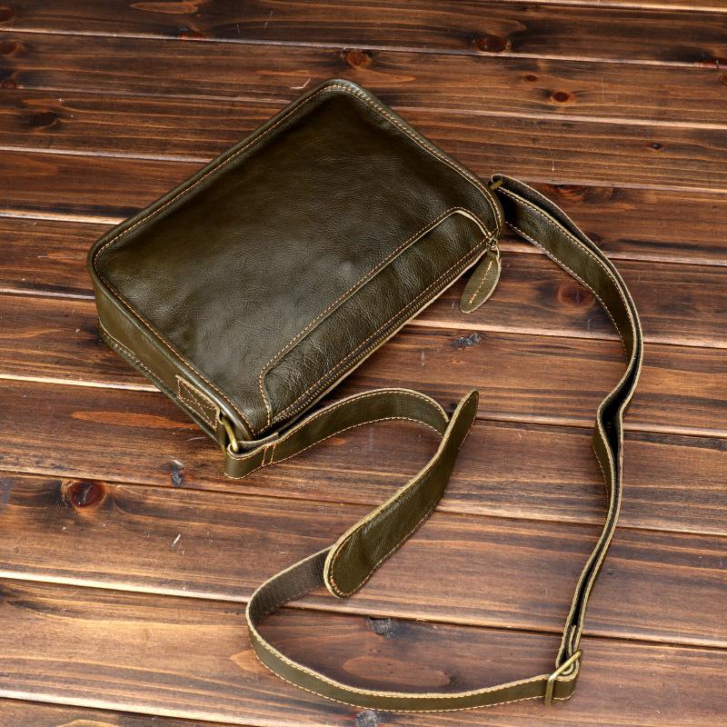 Nová originální taška pro muže z kůže Crazy Horse, taška crossbody z pravé kůže, pánská ručně šitá taška přes rameno z vrchní vrstvy hovězí kůže, retro malý batoh