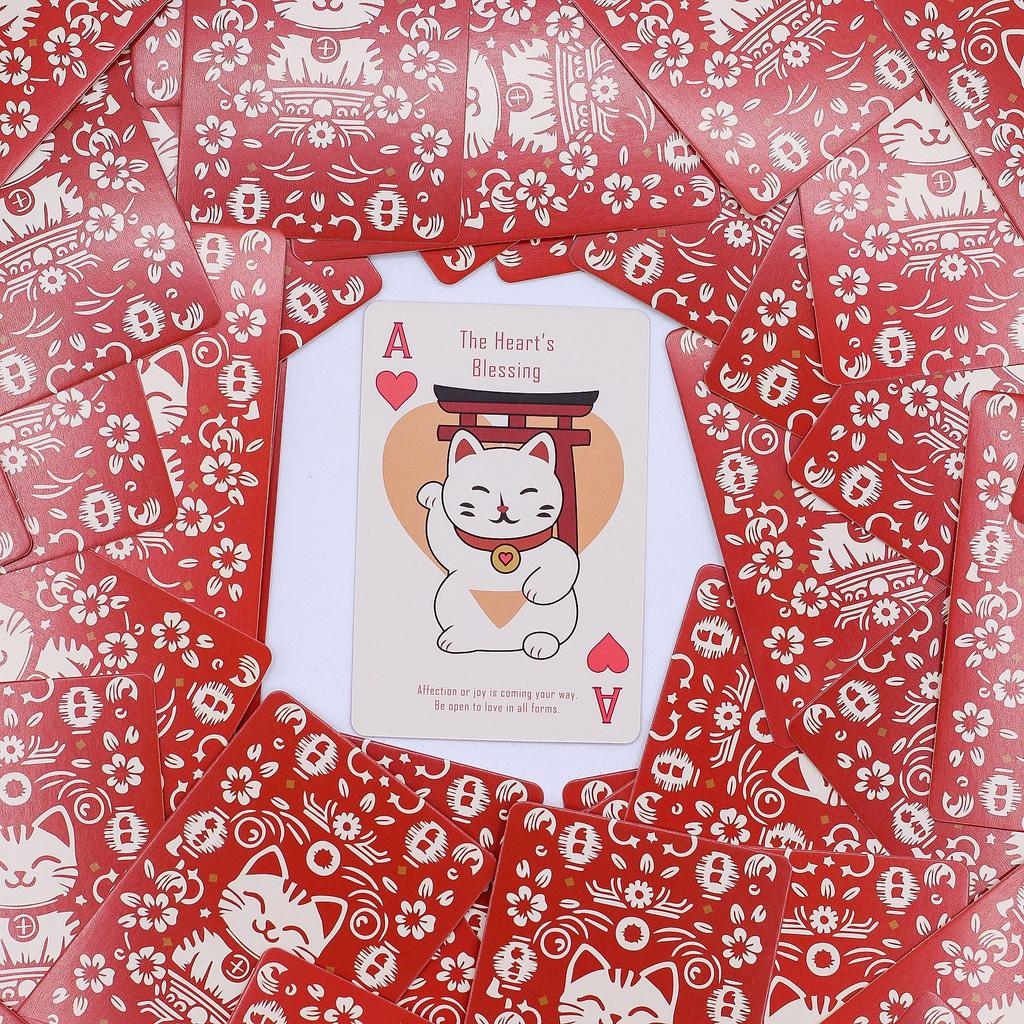 6x Fortune Cats Playing & Oracle Cards- Maneki Neko Deck