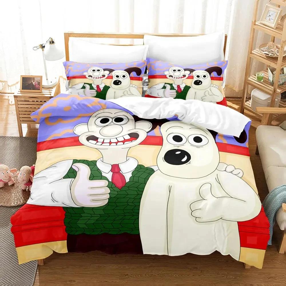 

Kawaii Gromit Bedding Set Single Twin Full Queen King Size Aldult Duvet Cover Sets for Boys Bedroom Printed Anime Bed Sheet EU single(135x200cm)