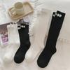 Simple Pearl Knee High Socks Cotton Calf Socks Sweet Knee High Stockings Lolitas Princess Socks for Womens Girls Gifts