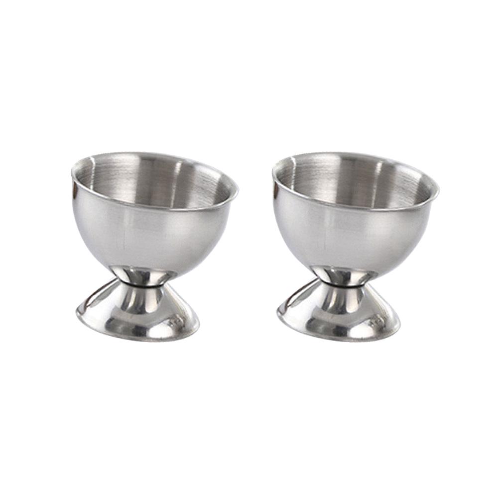 2Pcs Stainless Steel Boiled Egg Holder Egg Cup Tabletop Kitchen Dining Room Restaurant Easter Holiday Decoration
