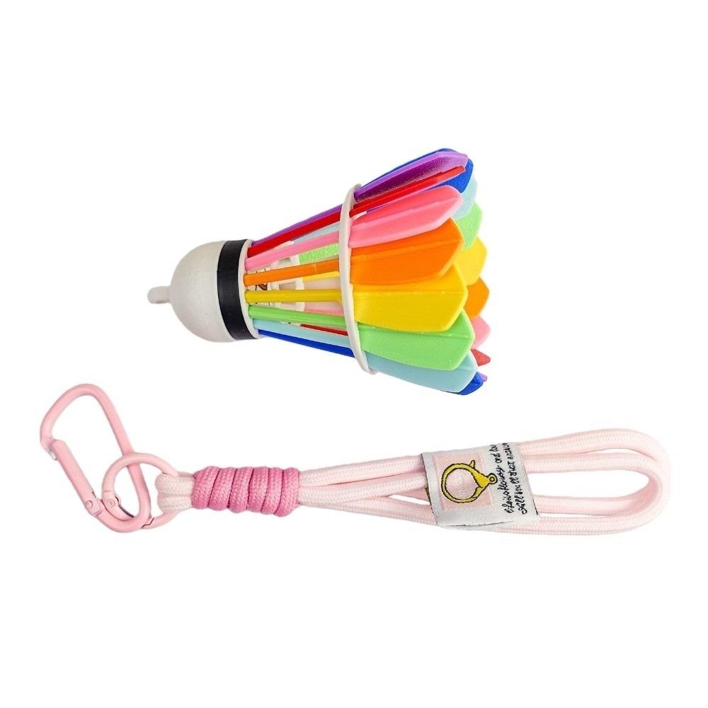 Funny Badminton Keychain Rainbow Color 3D Printing Keyring Fashion Badminton Bag Pendant  Gift