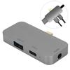 4 In 1 USB C Hub Gray Multi Functional Expansion Dock Type C To HDMI Connector 60W PD(Gray )