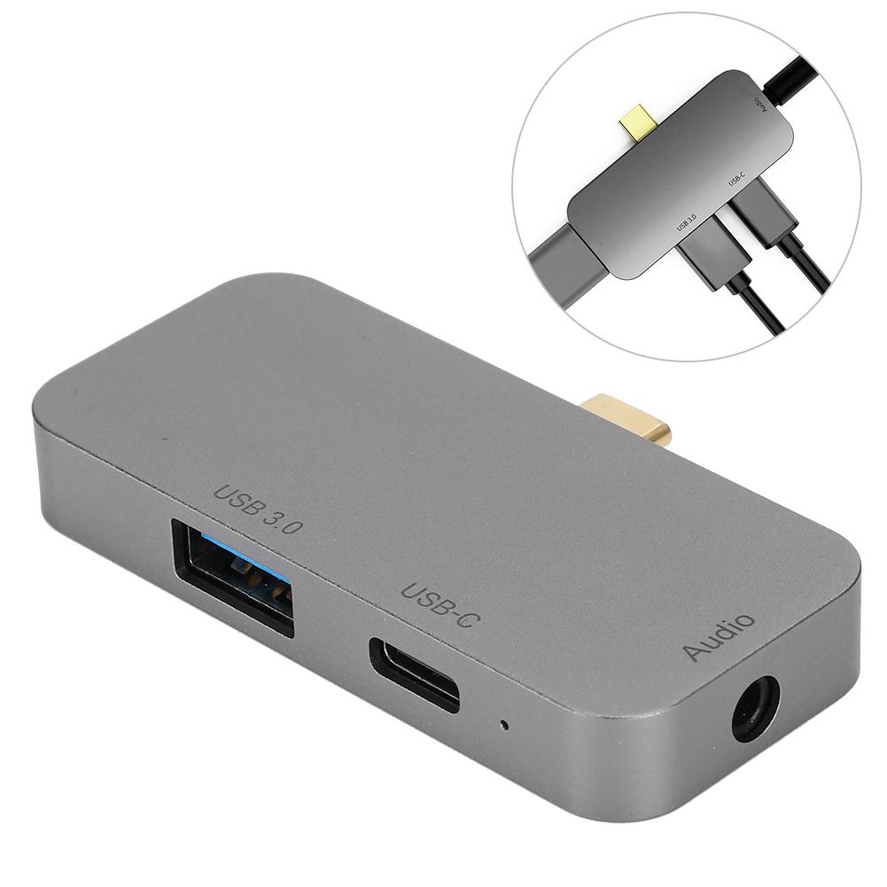 4 In 1 USB C Hub Gray Multi Functional Expansion Dock Type C To HDMI Connector 60W PD(Gray )