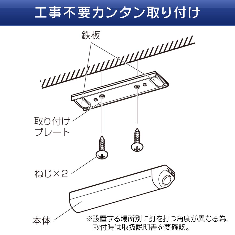 Iris Ohyama BSL40WL-WV2 LED Sensor Light, Dry Type with Motion Sensor, Wall-Mounted, Warm White