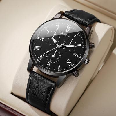 Moda Erkek İş Saatleri Günlük Deri Kayışlı Erkek Analog Kuvars Saat Hediye Reloj Hombre