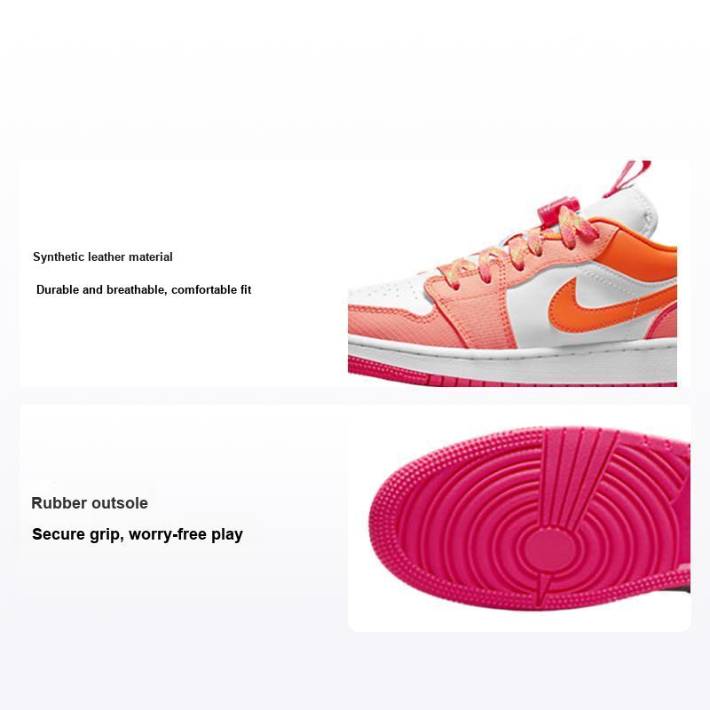 Air Jordan 1 Low Utility GS Crimson Pulse Baskets Enfants Orange Rose-Flash Total-Orange DJ0530-801