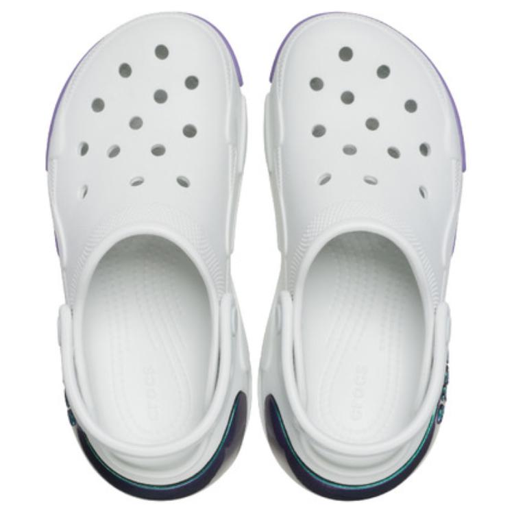 Crocs Bubble Crush Reflector Round Toe Commuter Versatile Clogs Unisex Clogs White Purple 210743-1NK