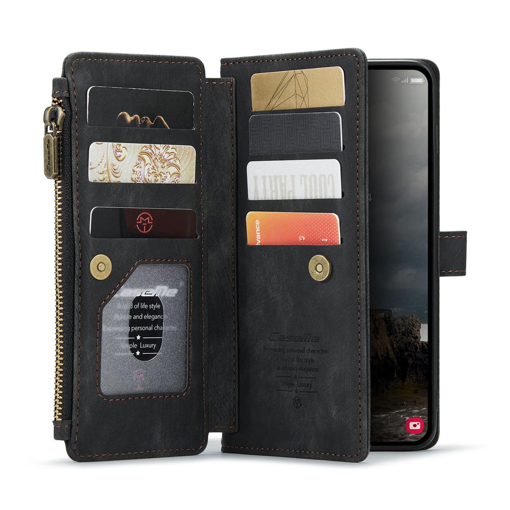 For Samsung Galaxy A55 A35 A25 5G (2025) Wallet Case, Durable PU Leather Magnetic Flip Strap Wristlet Zipper Card Holder Cover