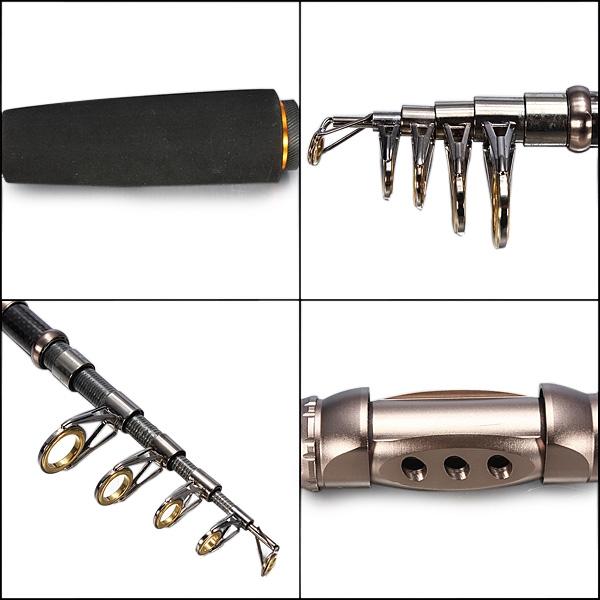 1.8M 5.9Ft Telescopic Carbon Fiber Fishing Rod Travel Spinning Fishing Pole