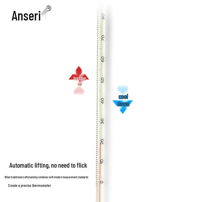 AISAIR Industrielles Glasstab-Thermometer mit roter Flüssigkeit