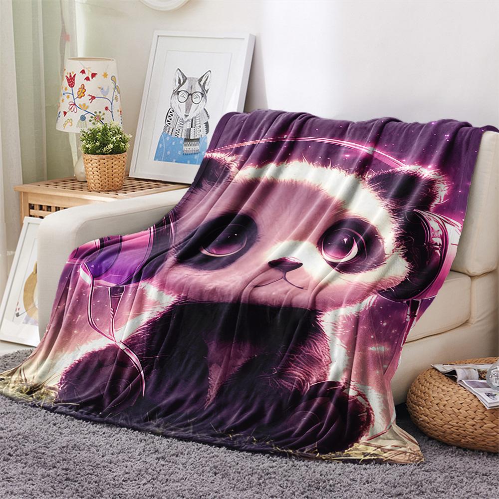 Panda Print Flannel Blanket, High quality Comfortable for All Seasons, Home Decor, Warmth and Comfort, Perfect for Christmas Gifts