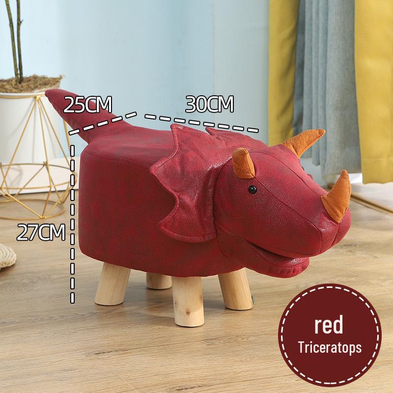 Children's Solid Wood Elephant Stool - Cute, Creative, Cartoon Animal Design for Home and Shoe Changing