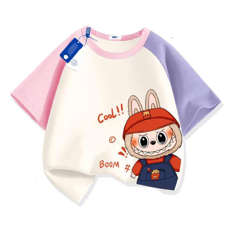 LABUBU Child Casual 3D Print Cartoon Anime Kids T-Shirt Summer Short Sleeve Tee Girl Boy T-Shirt Tops