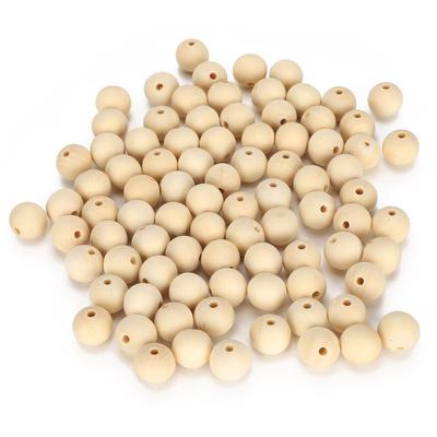 200Pcs Wooden Beads Round Hole Necklace Ball Spacer Jewelry Decoration Making Supplies